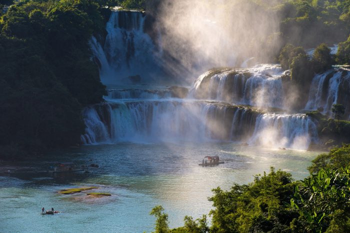 Red Land, Rice Terraces, Karst Mountains and Waterfall