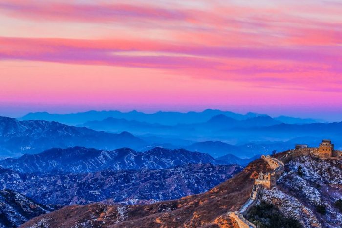 The Beauty of jinshanling great wall and bashang grasslands